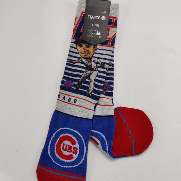 NWT Stance x MLB St Louis Cardinals JAVIER BAEZ BIG HEAD Crew Socks size M 6-8.5 - Picture 2 of 12